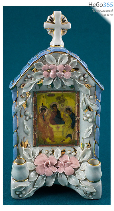  Киот фарфоровый средний светлый, с иконой, в ассортименте, Кисловодский фарфор, высотой 19 см, фото 1 