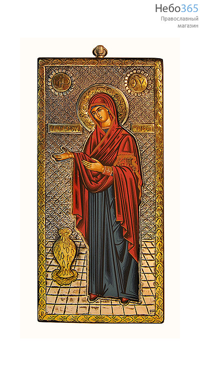 Икона на дереве (Нпл)27PSAG13,5х28,5  Божией Матери Геронтисса, шелкография, посеребренная риза, фото 1 