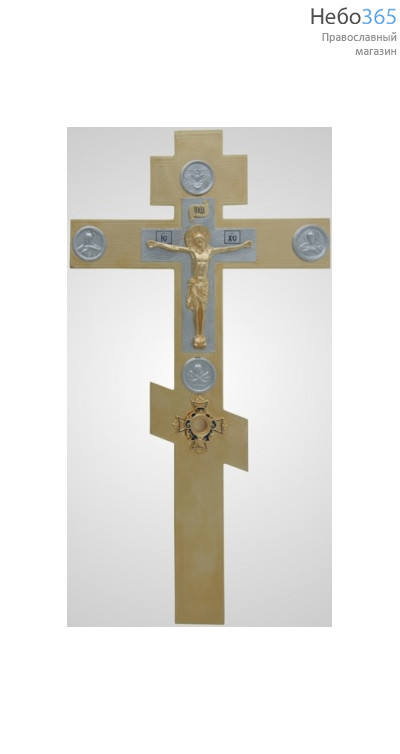  Крест напрестольный №2- 9 большой с мощевиком частичное золочение, фото 1 
