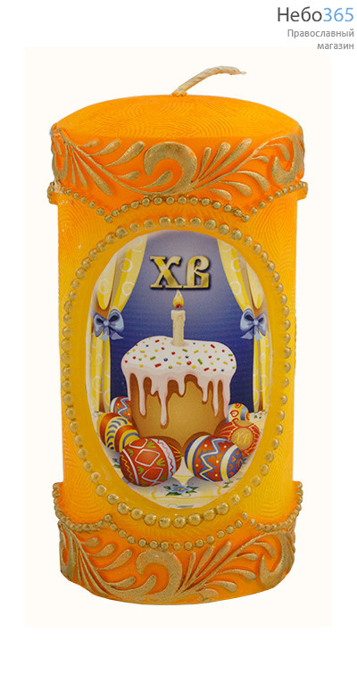  Свеча парафиновая 1077, Пенёк, с овальным медальоном, ХВ (в коробе - 9 шт.), фото 1 
