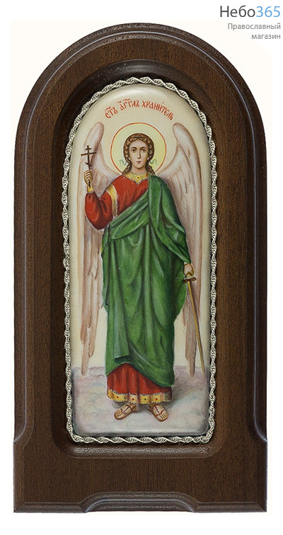  Ангел Хранитель на светлом фоне. Икона писаная  5х12, эмаль, скань, фото 1 