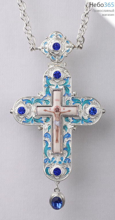  Крест наперсный № 111 серебро филигрань, эмаль, фото 1 