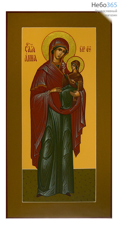  Анна, праведная. Икона писаная (Шун) 13х25х2, цветной фон, золотой нимб, без ковчега, фото 1 