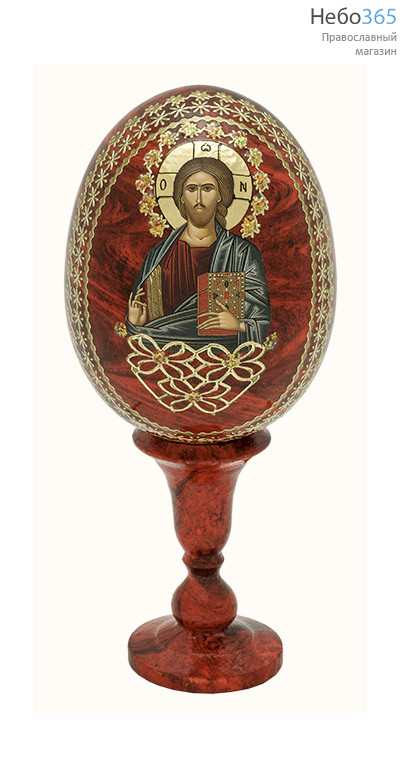  Яйцо пасхальное деревянное на подставке, с иконой, цветное, "под мрамор", на подставке, высотой (без учёта подставки) 8 см с иконой Божией Матери, в ассортименте, фото 2 