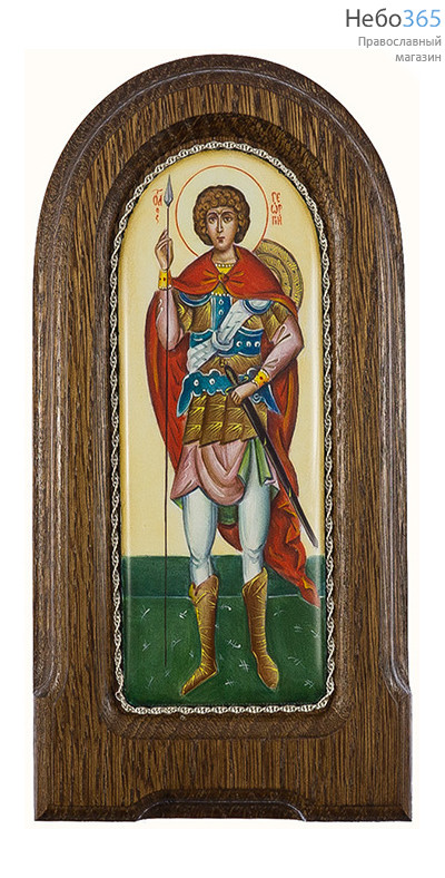  Георгий Победоносец, великомученик. Икона писаная  5х12, эмаль, скань, фото 1 