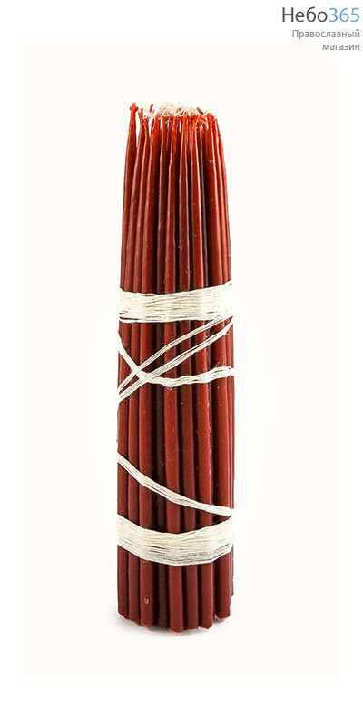  Свеча восковая конусная , красная, воск 70%, № 3 (цена за упаковку из 50 свечей), фото 1 
