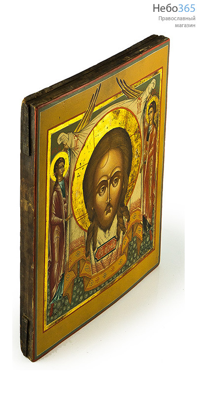  Нерукотворный Образ Спасителя. Икона писаная (Ю) 30х35, без ковчега, 19 век, реставрация, фото 2 