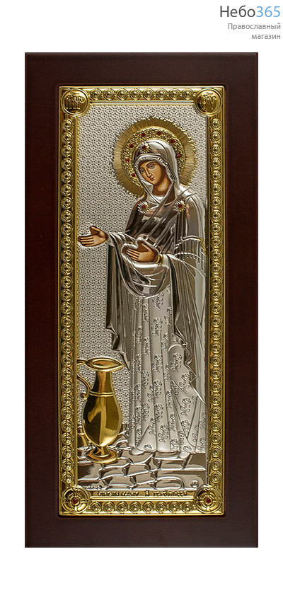  Геронтисса икона Божией Матери. Икона шелкография 14х29, серебрение, золочение, на подставке, фото 1 