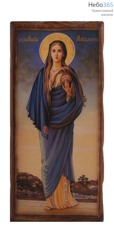 Икона на дереве (Зв) 8х15,5 (8,5х16), цифровая печать на прессованном хлопке, покрытая лаком Мария Магдалина, равноапостольная, фото 1 