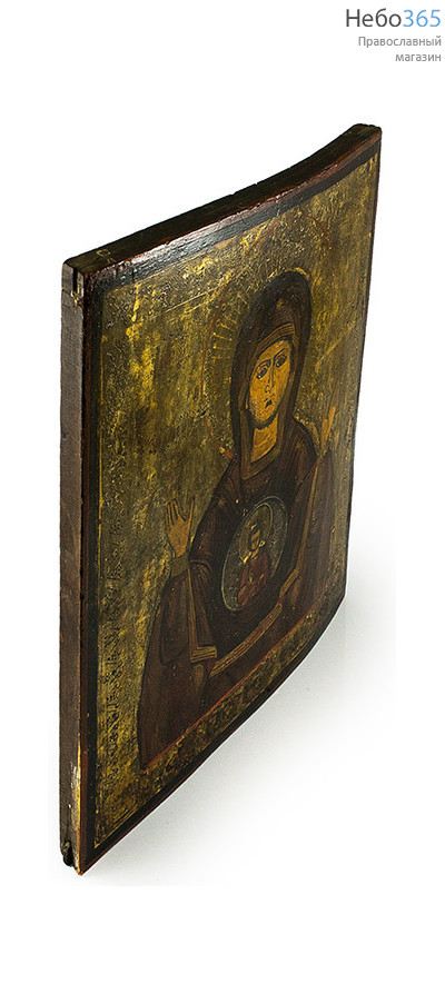  Знамение икона Божией Матери. Икона  писаная (Кж) 38,5х44,5, письмо по серебру, 19 век, фото 2 