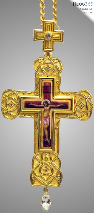 Крест наперсный № 135 серебро финифть, фото 1 
