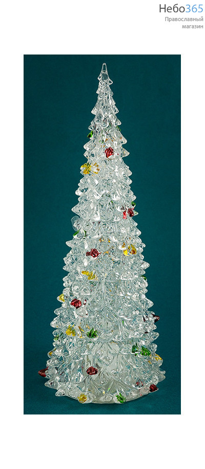  Сувенир рождественский "Елочка белая", из пластика, с подсветкой, высотой 27 см, MML 13725, фото 1 