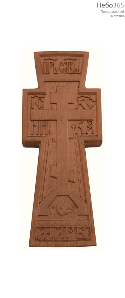  Крест деревянный из дуба (резьба на станке), 15 см, окрашен цветом металлик, по древнерусскому образцу, фото 1 
