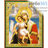  Икона на оргалите 10х12, золотое и серебряное тиснение Божией Матери Достойно есть, фото 1 