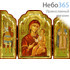  Складень деревянный B 86, 30х41, тройной, ручное золочение, с ковчегом с Иверской иконой Божией Матери, фото 1 