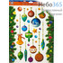  Витраж для украшения окон плёночный рождественский, 30 х 42 см, в ассортименте, 2728 №36 Цветные елочные игрушки, шар с оленем, еловые ветки по бокам., фото 1 