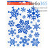  Витраж для украшения окон плёночный рождественский, 30 х 42 см, в ассортименте , 2728 № 3 Снежинки синие, в ассортименте., фото 1 
