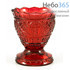  Лампада настольная стеклянная Лилия , окрашенная, разного цвета, в ассортименте, высотой 8 см (в кор. -16 или 32 шт) цвет: красный, фото 1 