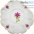  Подставка пасхальная фарфоровая - тарелка, для 8 яиц, с цветной деколью и золотом, диаметр 31 см, 5 видов, в ассортименте рисунок: Розовая лилия, фото 1 