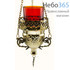  Лампада подвесная латунная со штамповкой "Виноград", со стаканом, высотой 13 см, 9770 В, фото 1 