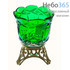  Лампада-подлампадник настольный бронзовый в комплекте с цветным стаканом, в ассортименте с зеленым стаканом, фото 1 