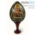  Яйцо пасхальное деревянное на подставке, с иконой, большое, цветное, высотой 12 см с иконой Божией Матери Владимирская, фото 1 