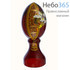  Яйцо пасхальное стеклянное Светлая Пасха, на цельной подставке, из окрашенного стекла, с ручной росписью, высотой 22 см, разных цветов, 1608 красное, вид № 2, фото 1 