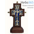  Крест деревянный 17128-1, с вклейкой из гальваники, с эмалью, на подставке, с камнями, малый., фото 1 
