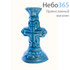 Подсвечник керамический "Крест", средний, разных цветов, высотой 7,5 см (в уп. - 10 шт.)РРР цвет: голубой, фото 1 