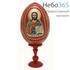  Яйцо пасхальное деревянное на подставке, с иконами, большое, цветное, высотой 12 см (без учета подставки) с иконами Спасителя, фото 1 