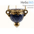 Лампада подвесная керамическая "Гроздь", эмаль, золото, с цепями синий, фото 1 