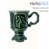  Чашка керамическая для святой воды "С ангелом", с цветной глазурью цвет: зеленый, фото 1 