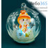  Сувенир рождественский "Снеговик в стеклянном шаре" , с меняющей цвета подсветкой, высотой 12 см, YG-3 A,B,C,D вид :А, фото 1 