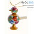  Сувенир рождественский деревянный, "Птичка - свистулька" - елочная игрушка, с росписью "Цветы", высотой 7,5 см, в ассортименте цвет: золотой, фото 1 