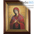  Икона в киоте (Фз) 14х19 (А6), холст, деревянный багет Божией Матери Семистрельная №32, фото 1 