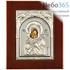  Икона в ризе 11х13, на дереве, посеребрение икона Божией Матери Владимирская, фото 1 