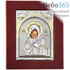  Икона 11х13 см, на деревянной основе, в посеребренной и позолоченной ризе с византийским орнаментом, с подставкой (Нпл) икона Божией Матери Владимирская, фото 1 
