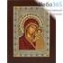  Икона в ризе (Ж) EKВ499-ХAG 15х19,6, шелкография, серебрение, золочение, на деревянной основе, со стразами Божией Матери Казанская, фото 1 