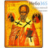  Икона на дереве 16х20 см, покрытая лаком (КиД 4) Николай Чудотворец, святитель (поясной в красном облачении), фото 1 