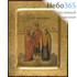  Икона на дереве B 2/S, 14х19 см, ручное золочение, многофигурная, с ковчегом (Нпл) Пантелеимон, великомученик, его мать святая Еввула и святой Ермолай (N14051), фото 1 