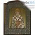  Икона на дереве 9,5х12, шелкография, с басмой Спиридон Тримифунтский, святитель, фото 1 